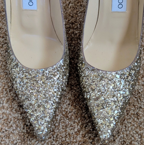 Jimmy Choo Romy Glitter Heels - Picture 9 of 16